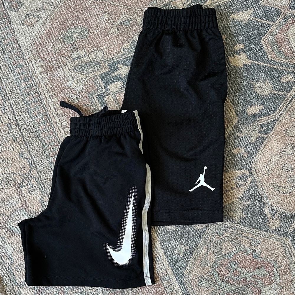 Nike & Jordan Kids Black Athletic Shorts Duo